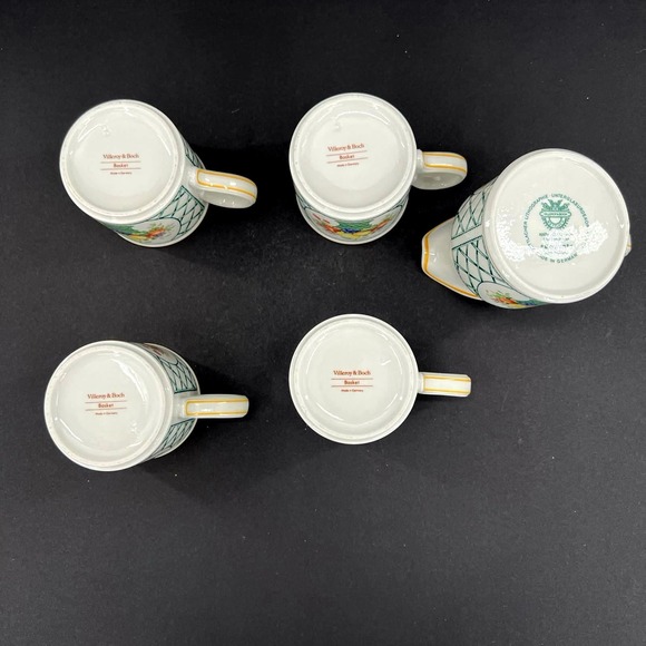 Villeroy & Boch Basket Creamer Green Lattice Yellow Rim. - Picture 5 of 7